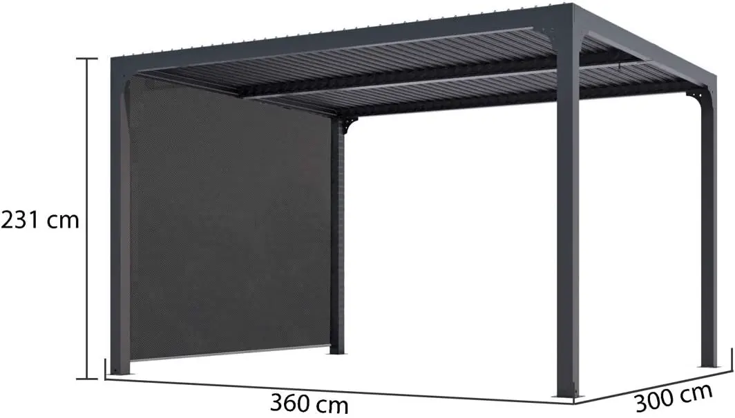 Pergola en aluminium gris 10,8 m² vue 2