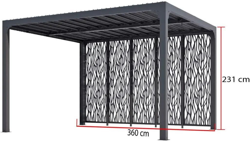 Pergola en aluminium gris 10,8 m² vue 2