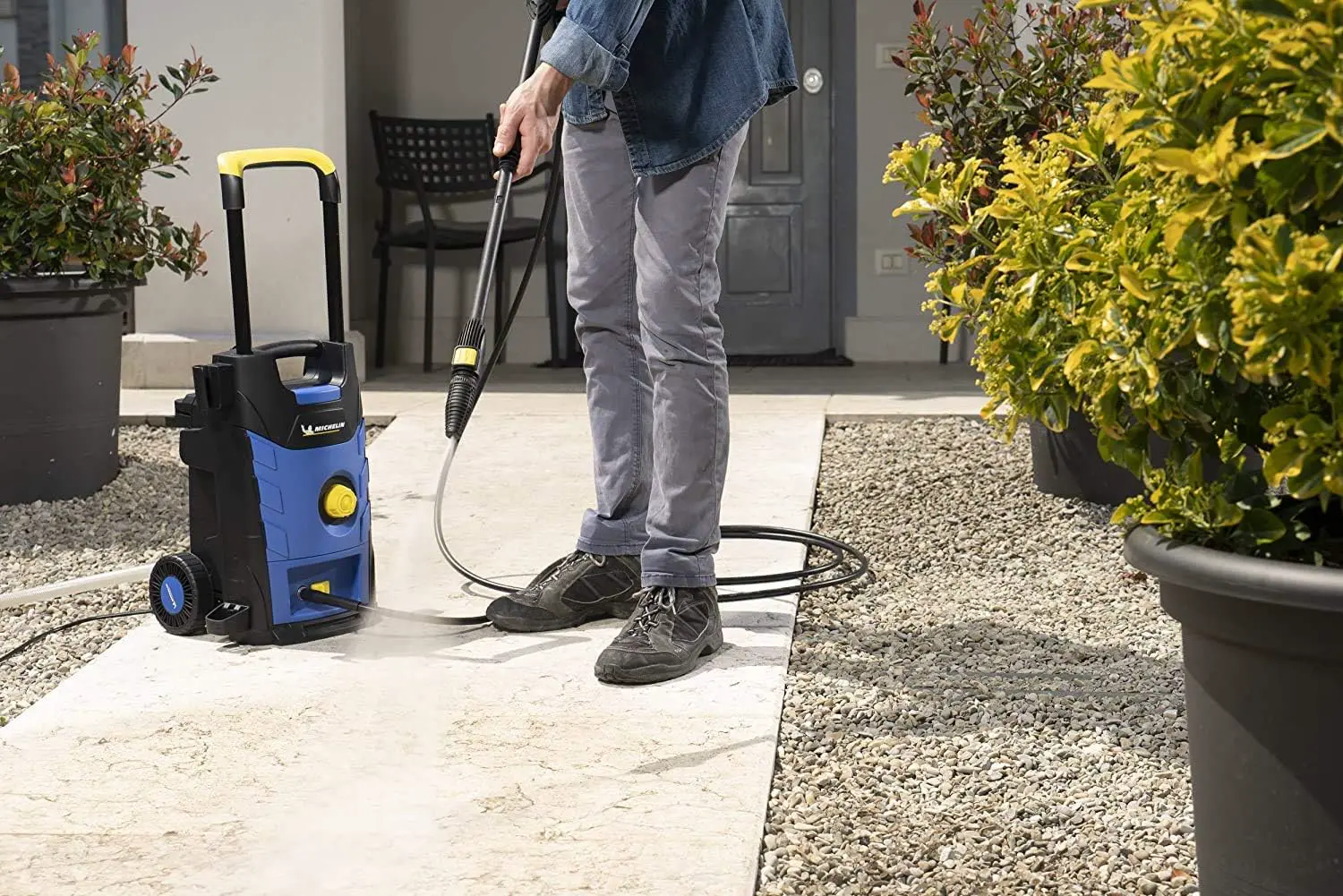 Nettoyeur haute pression bleu vue 6