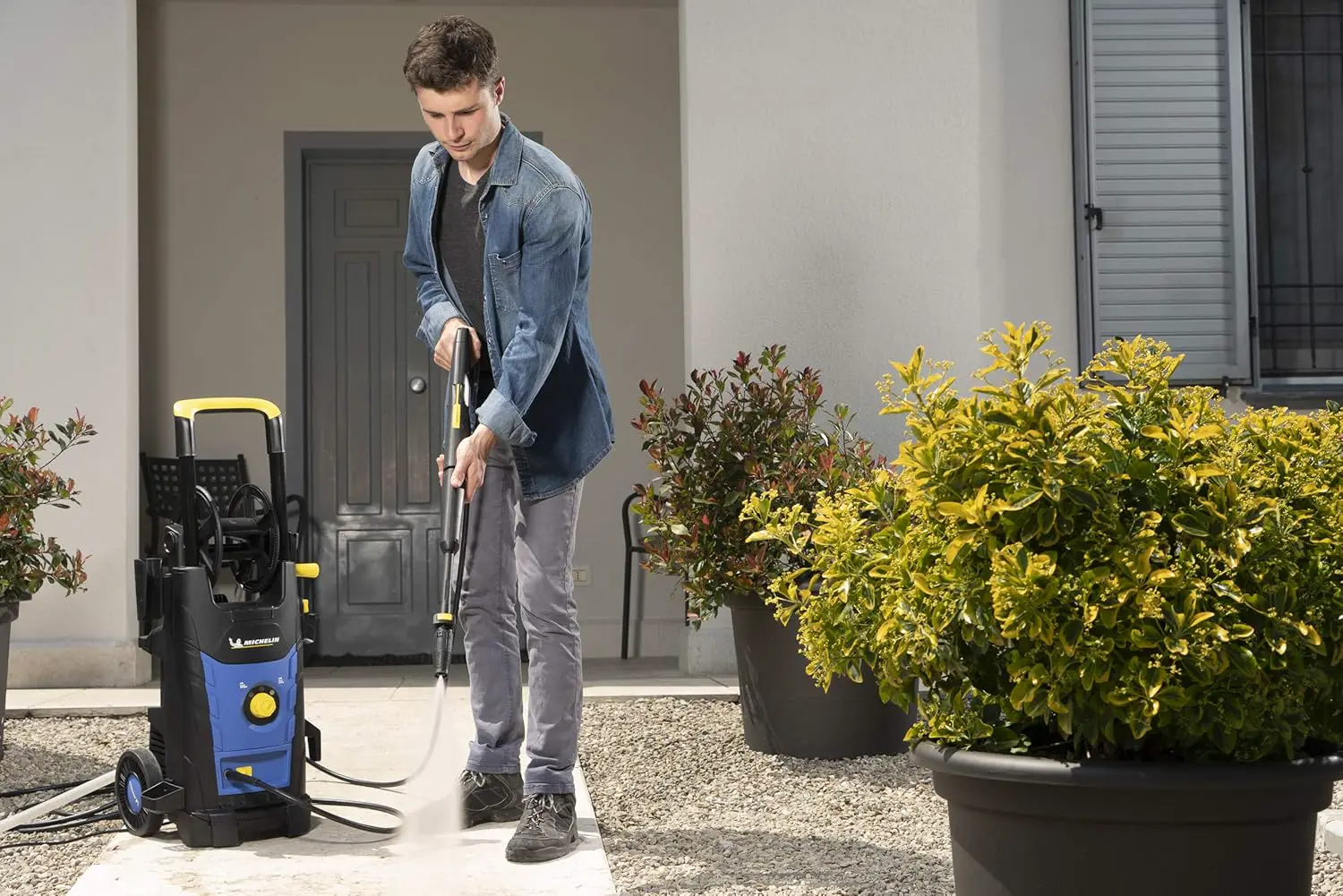 Nettoyeur haute pression en bois bleu vue 6