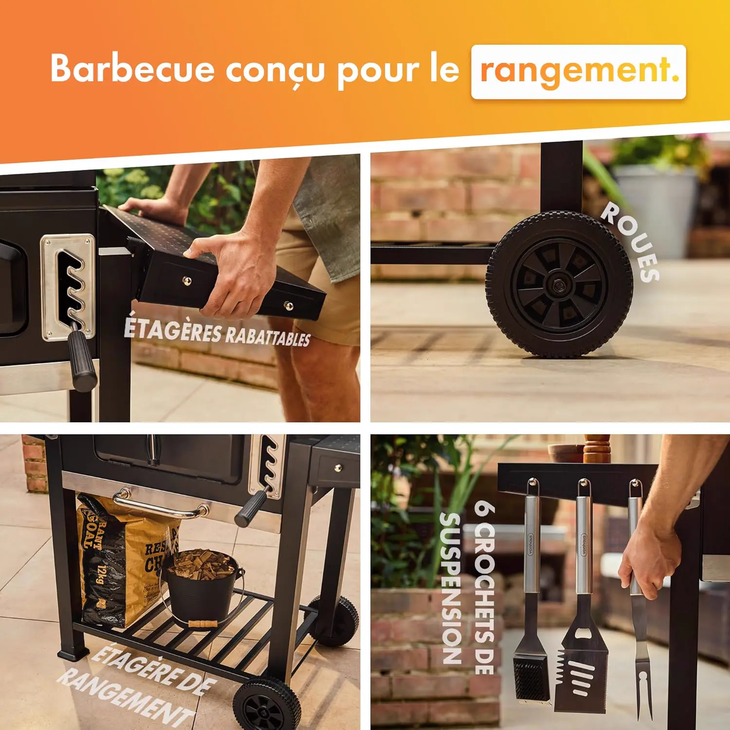 Barbecue weber VonHaus Barbecue au Charbon vue 3