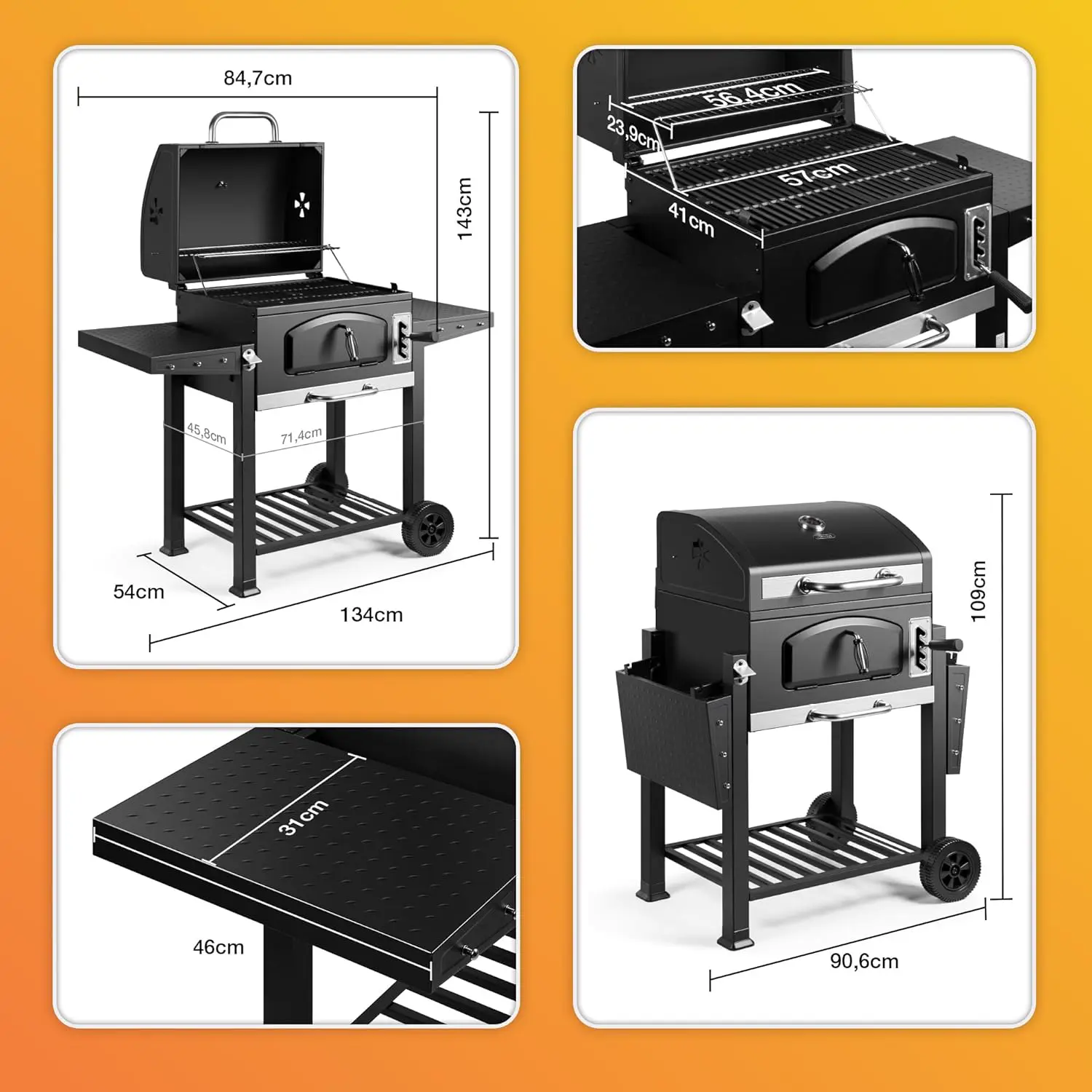 Barbecue weber VonHaus Barbecue au Charbon vue 7
