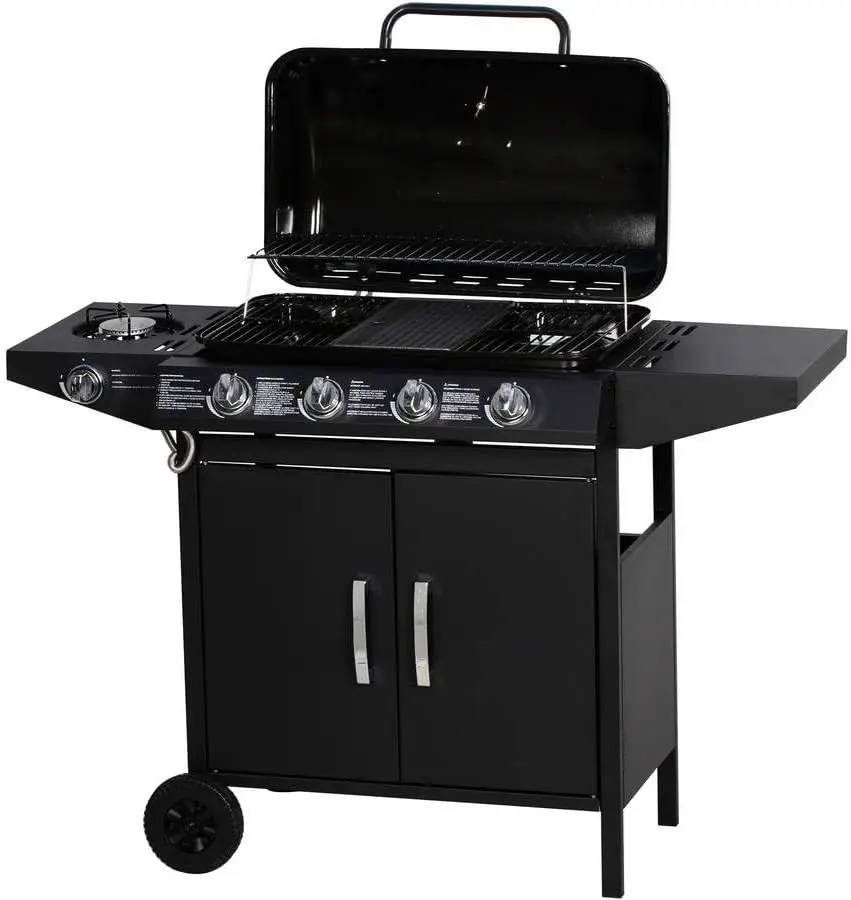 Barbecue à gaz en métal noir 64 m² vue 2