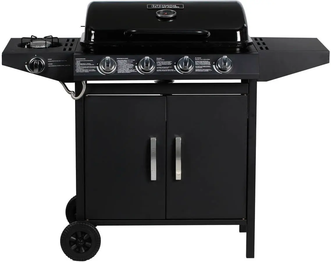 Barbecue à gaz en métal noir 64 m² vue 3