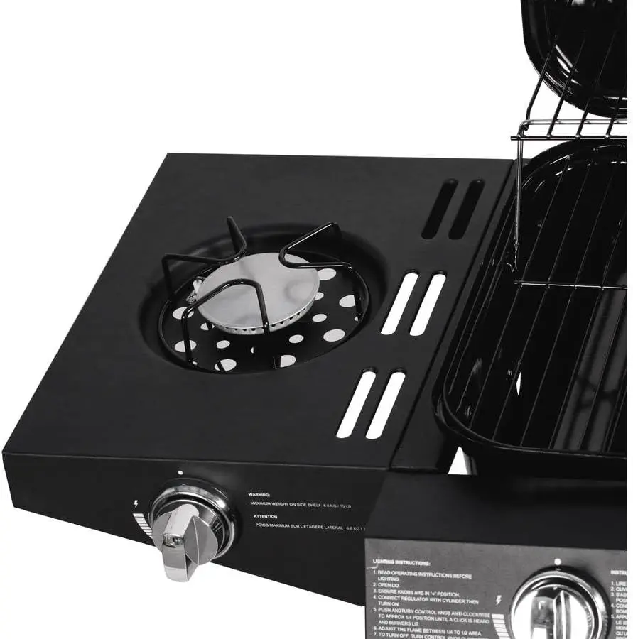 Barbecue à gaz en métal noir 64 m² vue 6