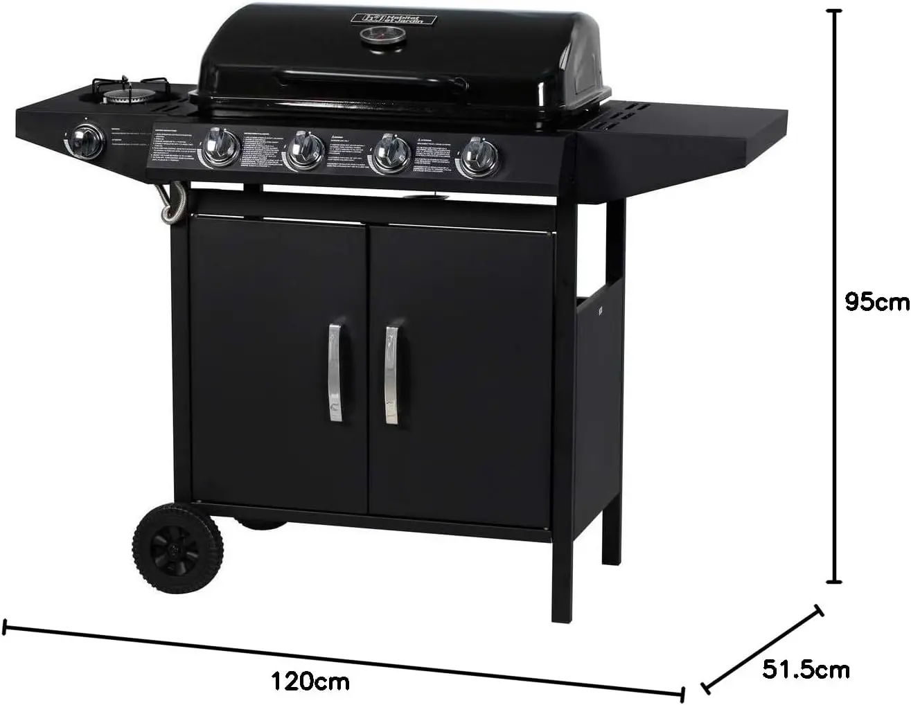 Barbecue à gaz en métal noir 64 m² vue 7