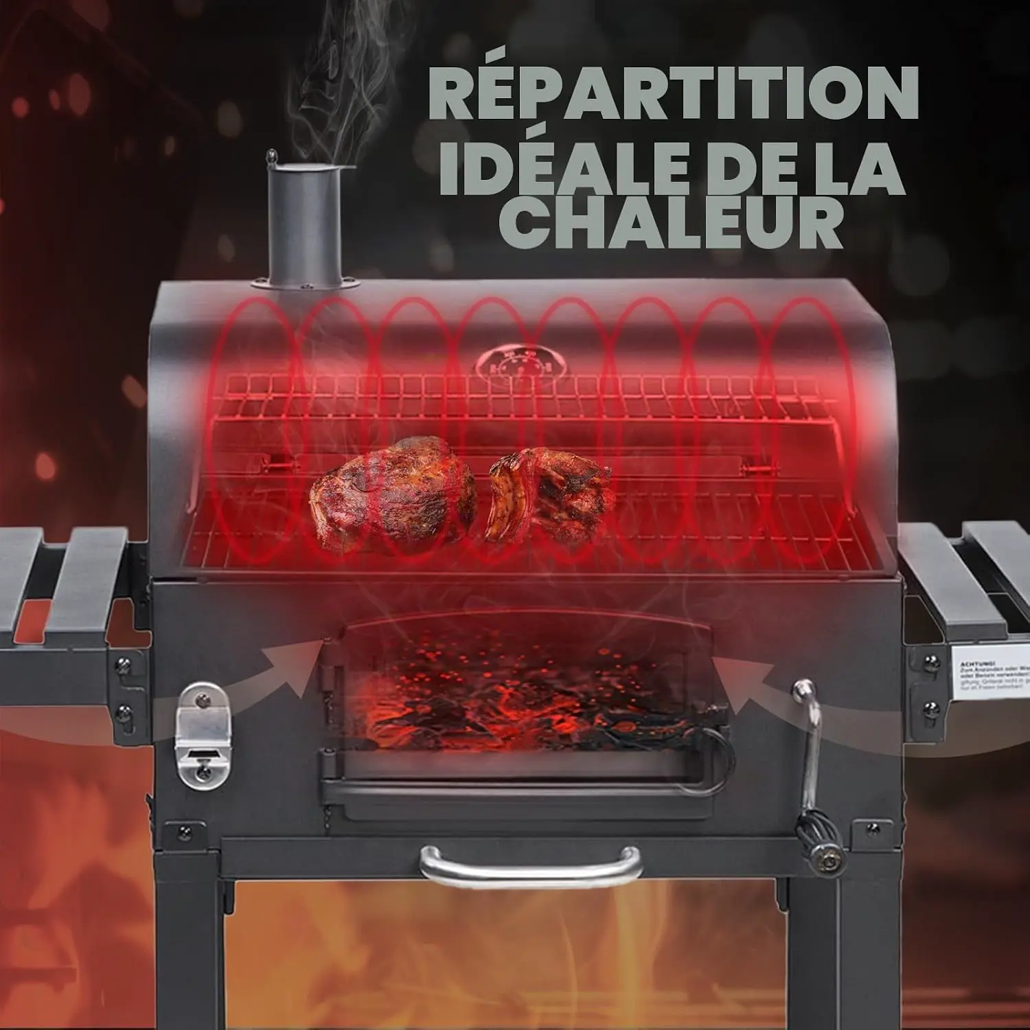 Barbecue à charbon en bois vue 7
