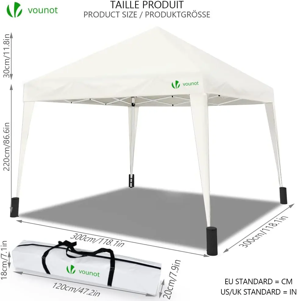 Tonnelle en métal blanc 3x3 m vue 5