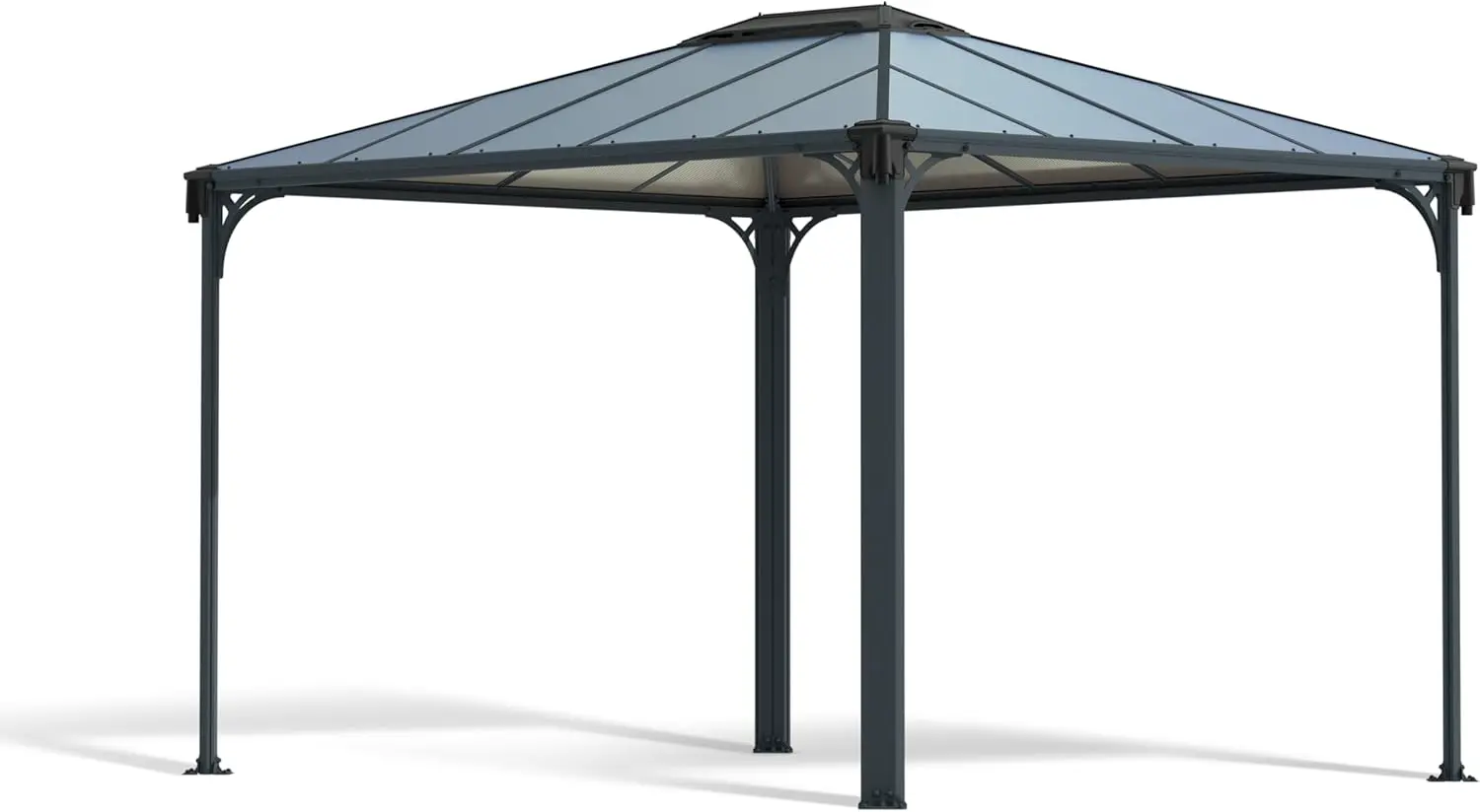 Canopia by Palram Tonnelle de jardin Martinique 3.6x2.9m (Gris) Cadre en Aluminium, Panneaux en Polycarbonate, Protection UV, Résistant à la Rouille