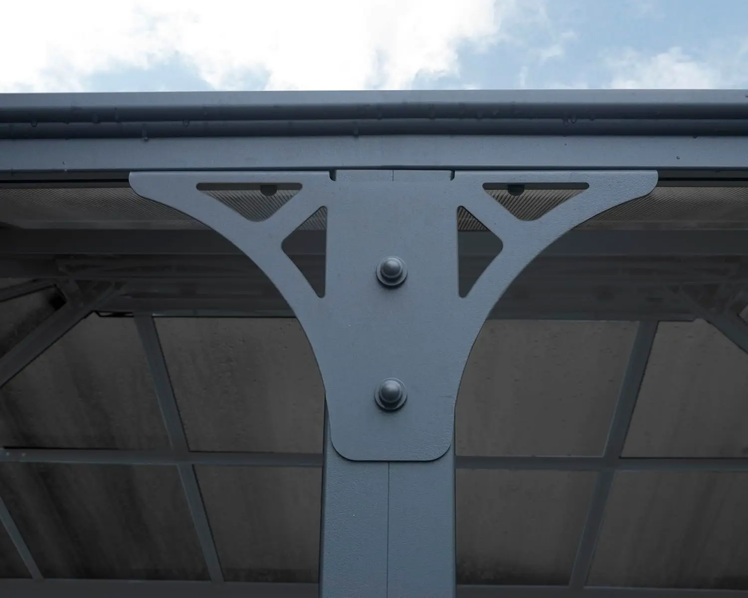 Pergola en aluminium gris 3,6x2,9 m vue 6