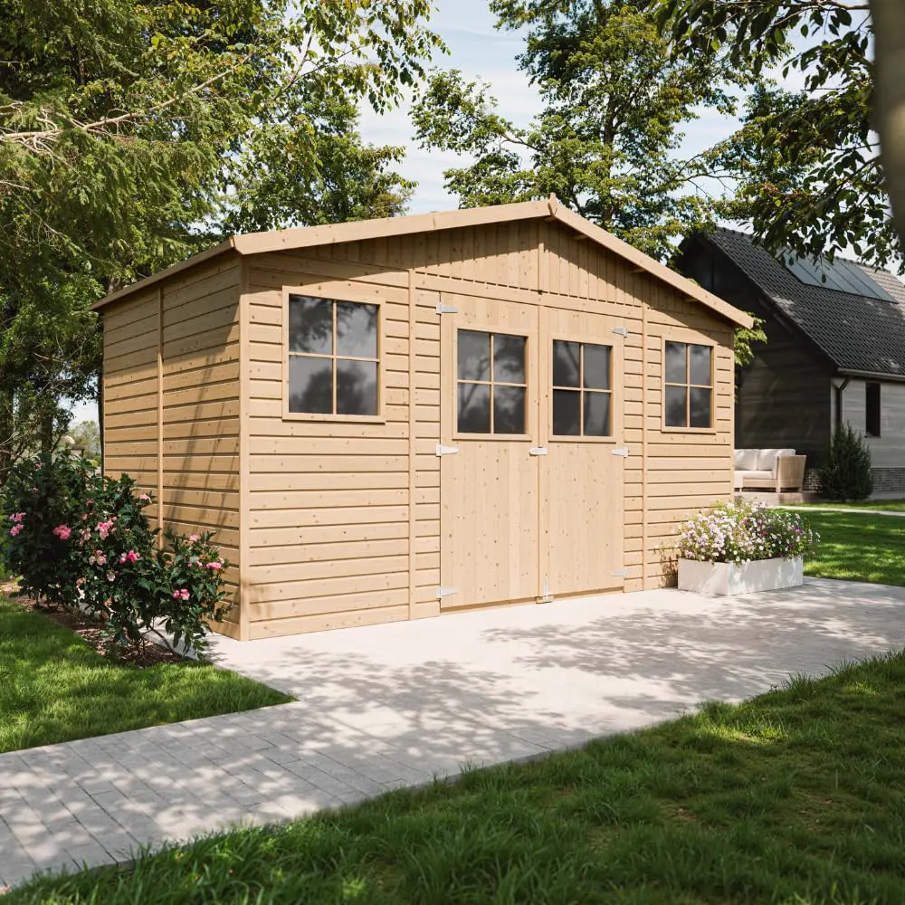 Abri de jardin bois 8 m² naturel
