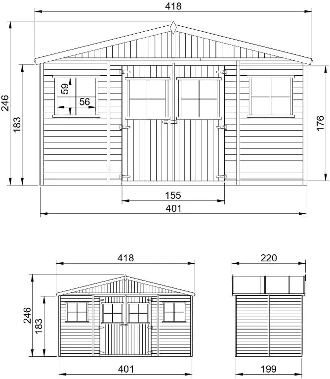 Abri de jardin en bois en bois naturel 6 m² vue 5