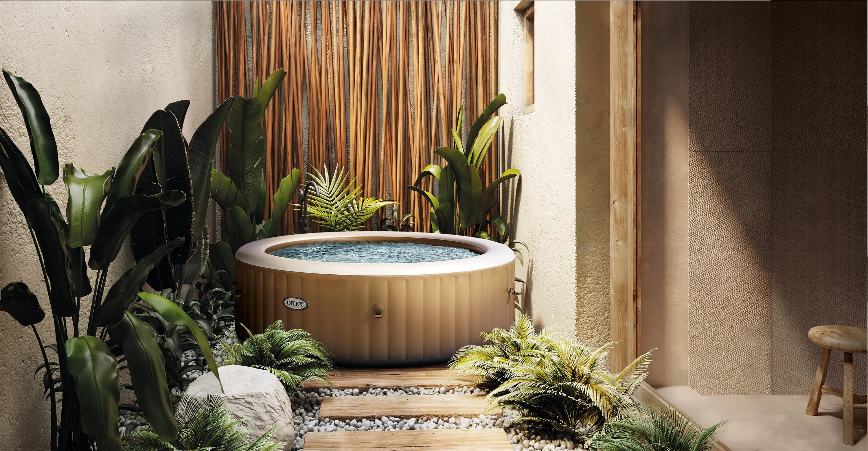 Spa gonflable 2 personnes 6 places beige — contenu détaillé 6