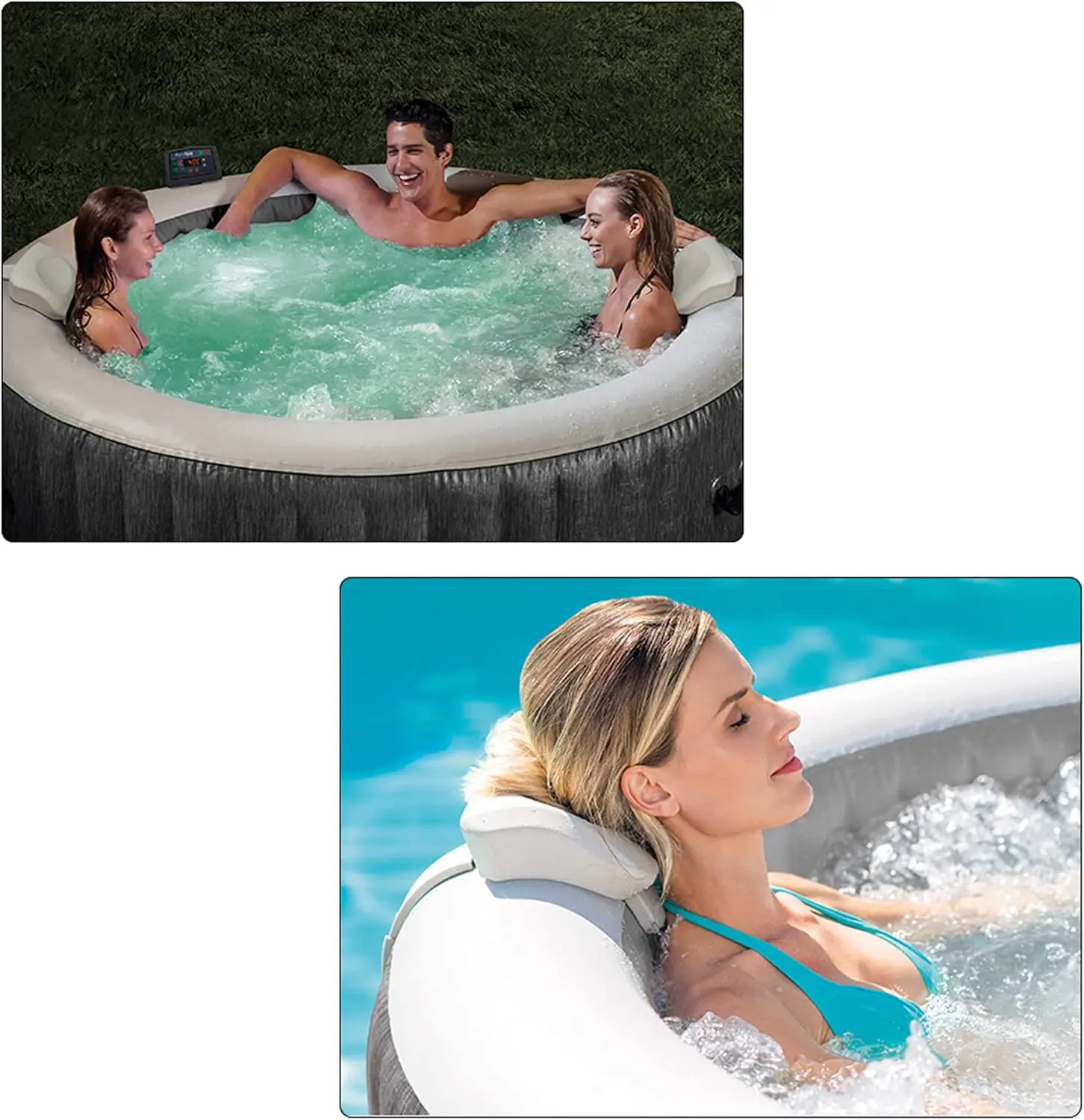 Spa gonflable 6 personnes 4 places en bois gris vue 4
