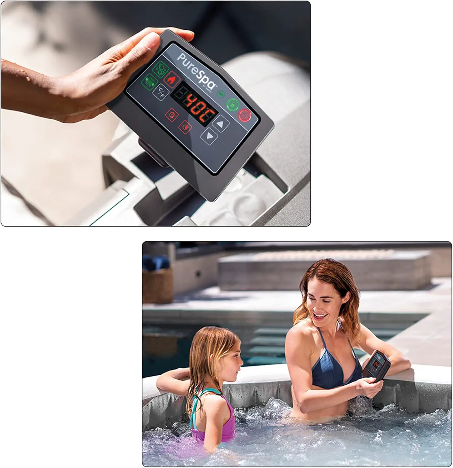 Spa gonflable 6 personnes 4 places en bois gris vue 5