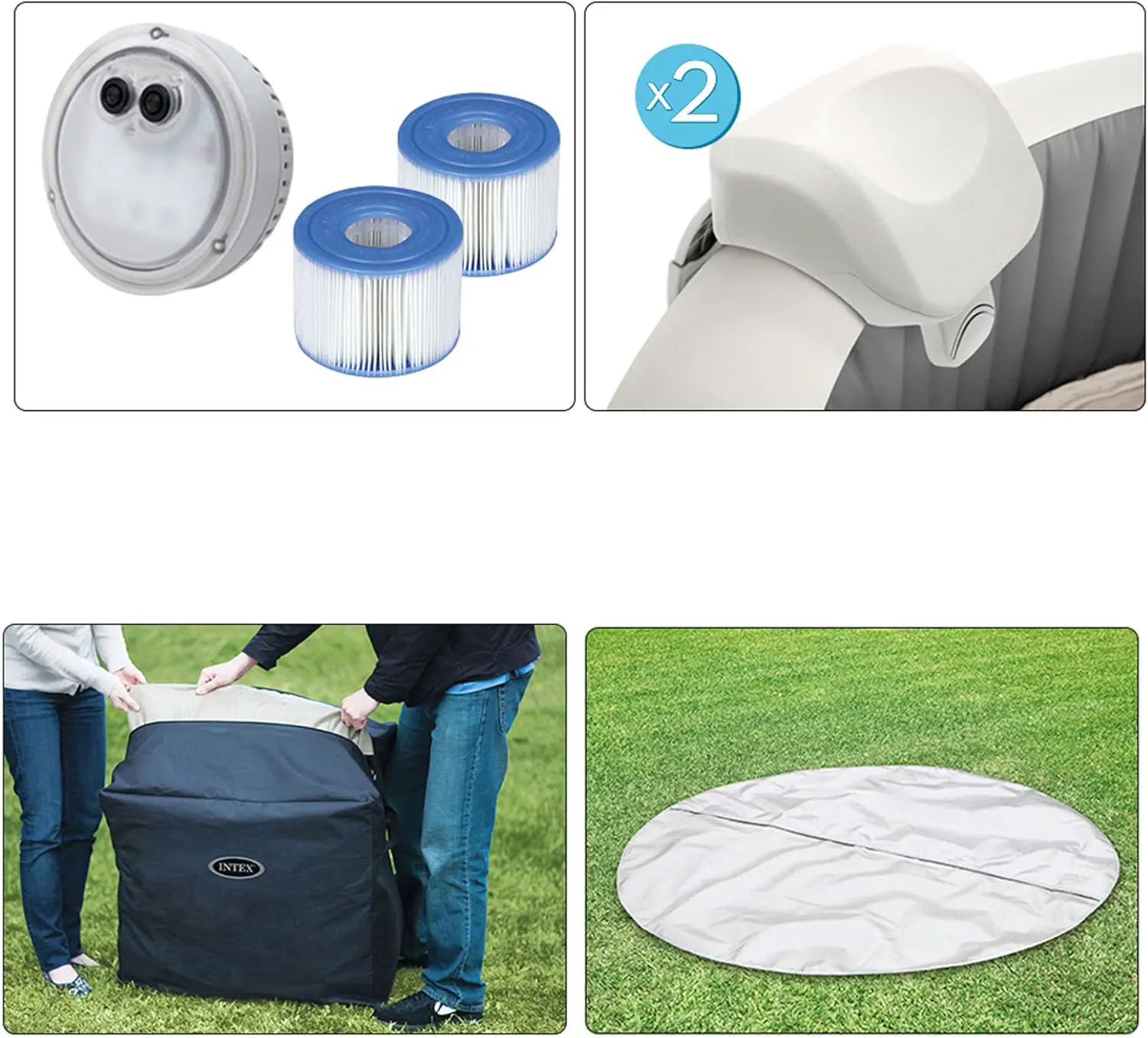 Spa gonflable 6 personnes 4 places en bois gris vue 7