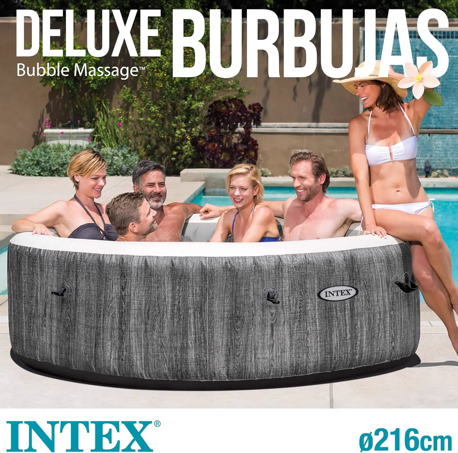 Spa gonflable 6 personnes 6 places gris vue 3