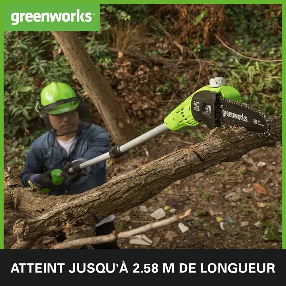 Tronçonneuse électrique Greenworks G40PSFK2 Élagueuse sur Perche vue 3