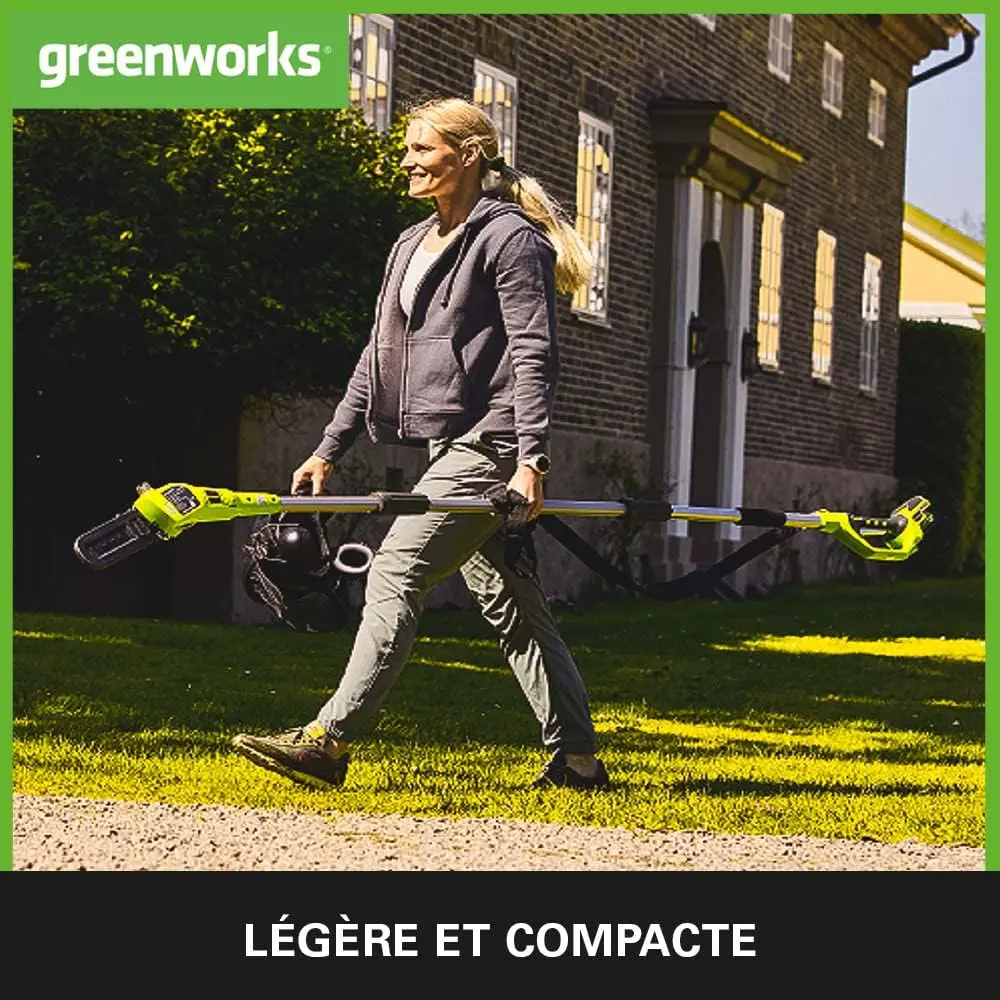 Tronçonneuse électrique Greenworks G40PSFK2 Élagueuse sur Perche vue 4