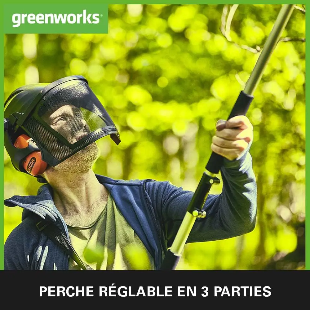 Tronçonneuse électrique Greenworks G40PSFK2 Élagueuse sur Perche vue 5