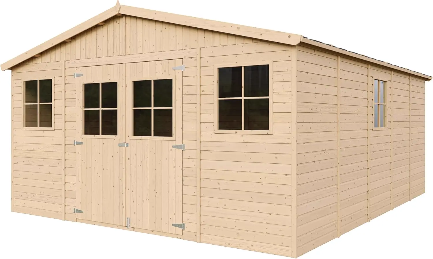 Abri de jardin en bois en bois naturel 15 m² vue 3