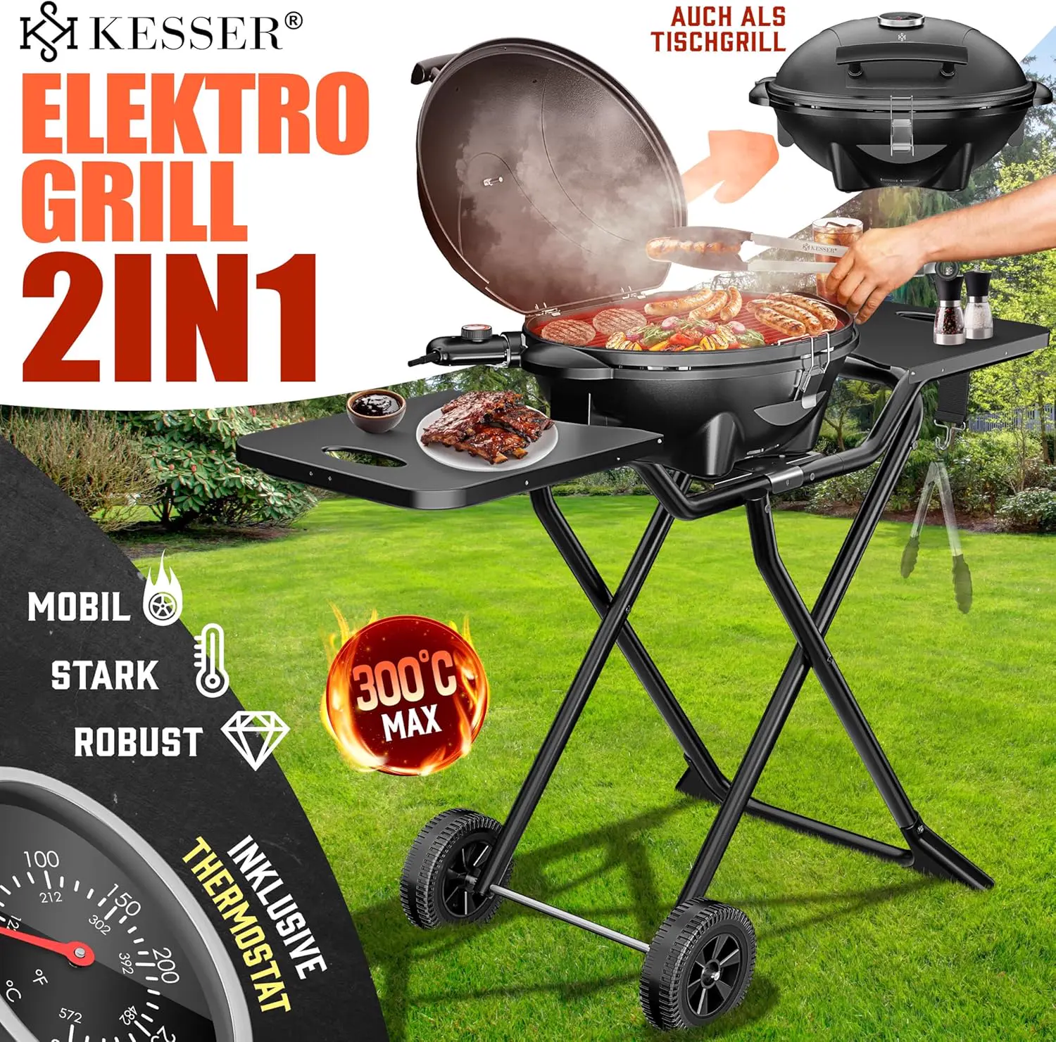 Barbecue électrique noir vue 2