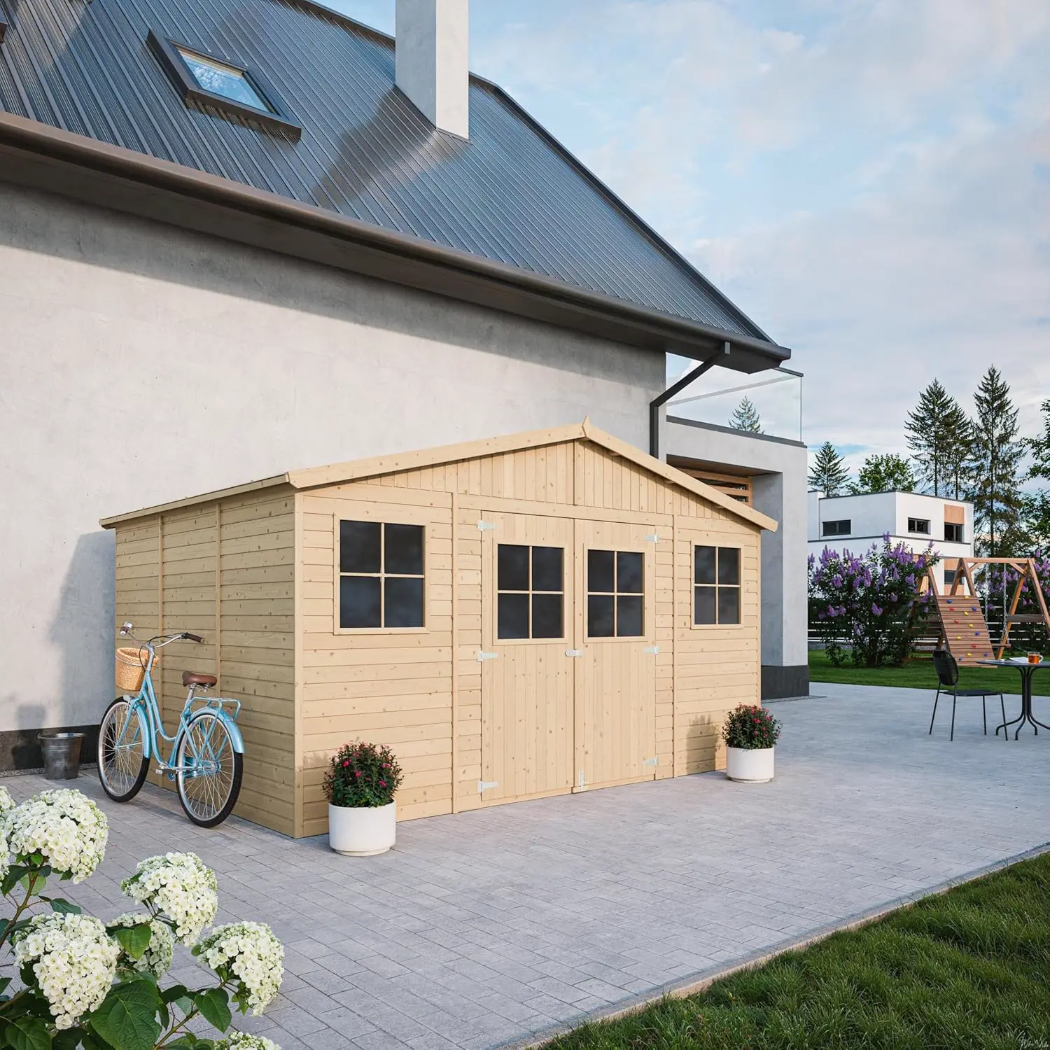 Abri de jardin bois avec plancher
