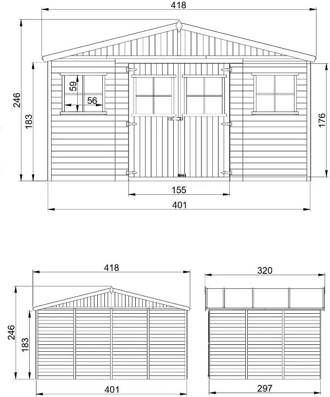 Abri de jardin en bois en bois vue 5