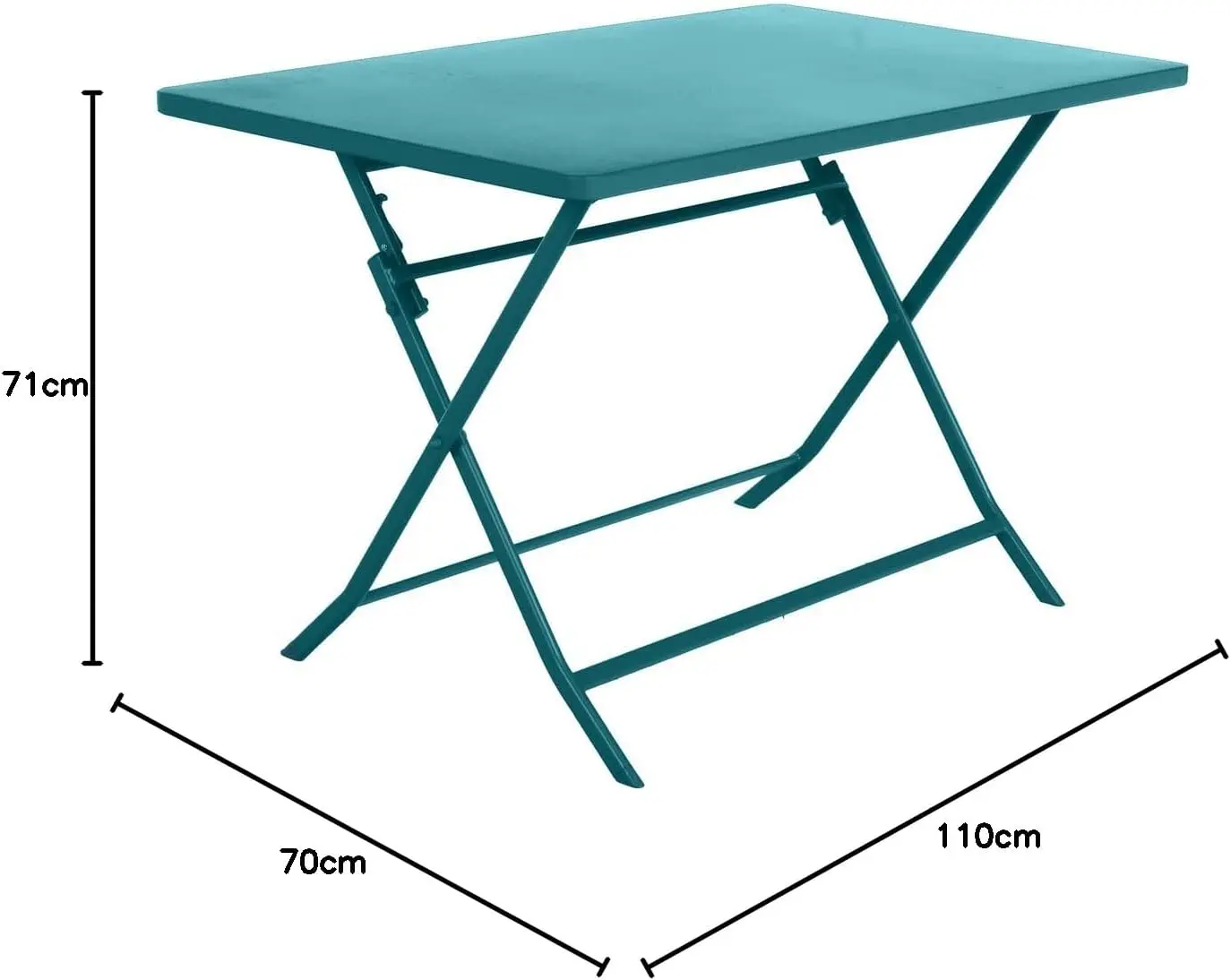 Table de jardin 4 places en bois bleu vue 2