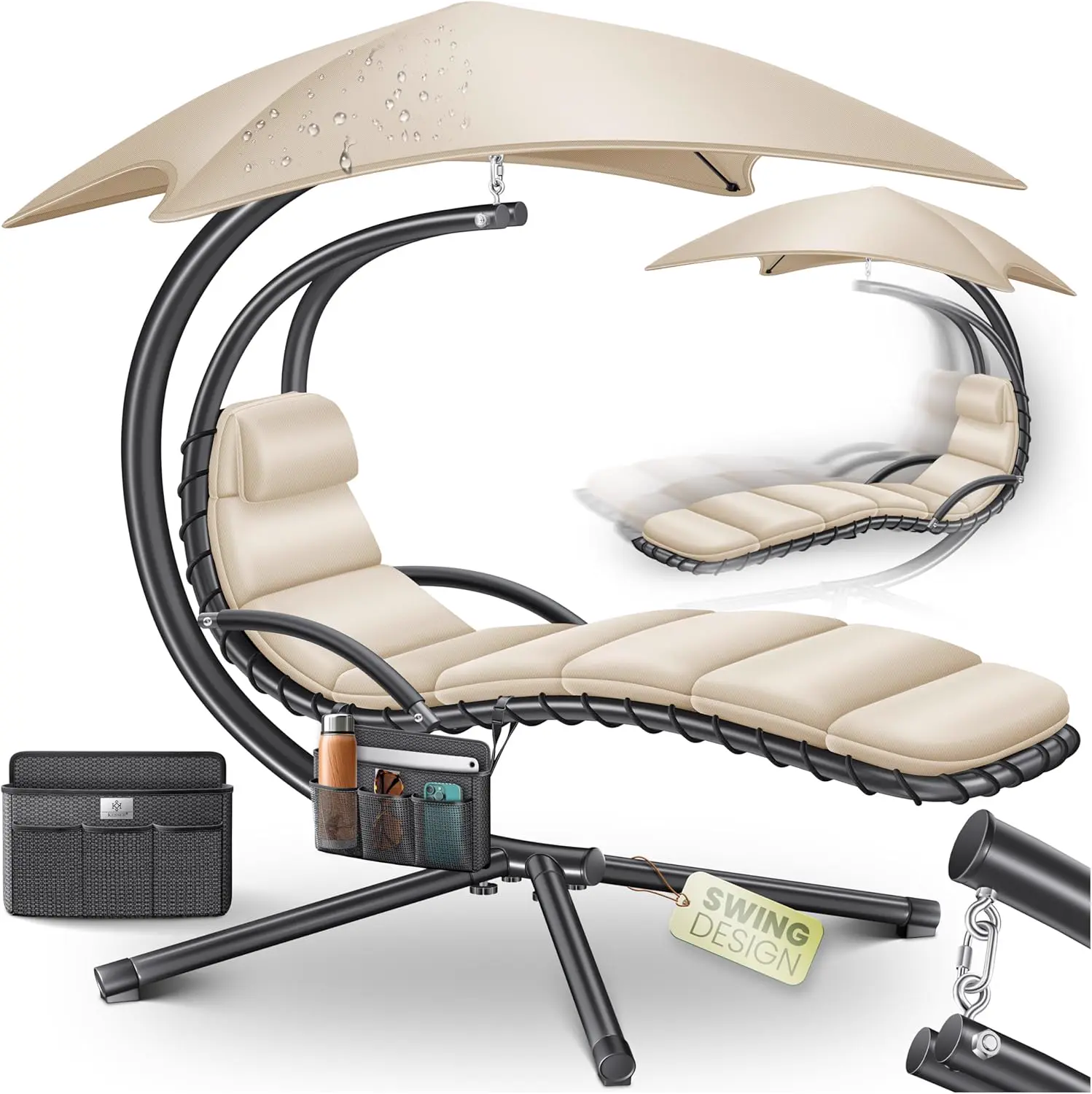 Kesser® Chaise Longue à Bascule de Relaxation Suspendue Flottante