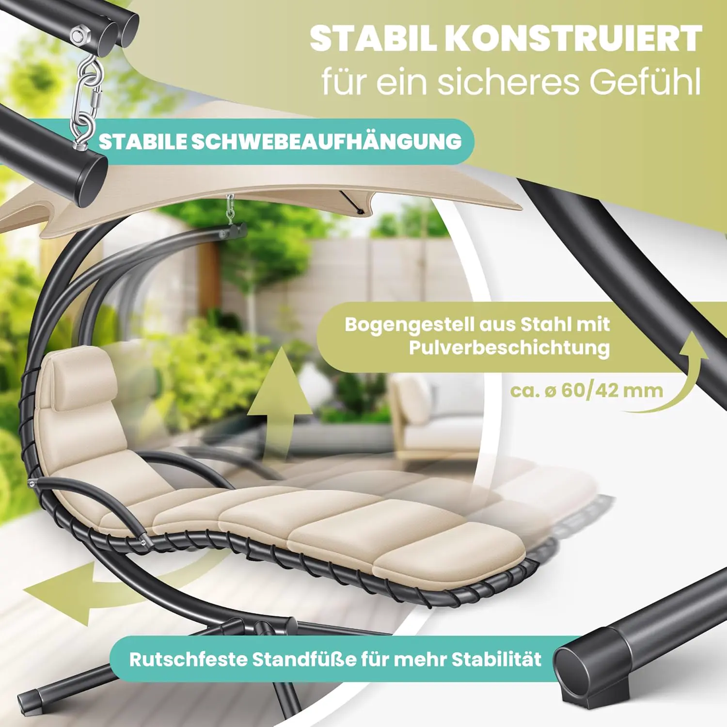 Fauteuils suspendus en métal vue 6