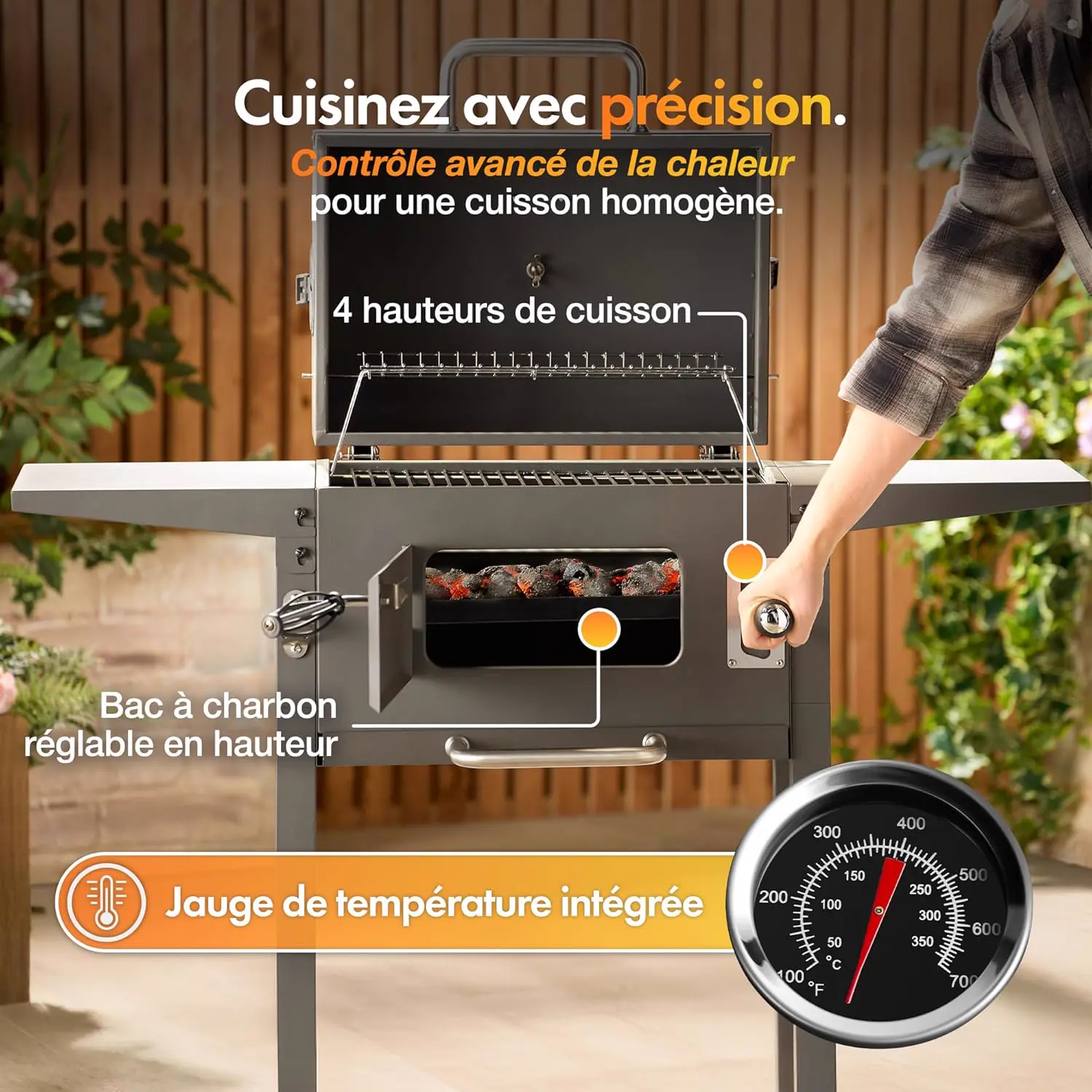 Barbecue à charbon en métal 43 m² vue 4