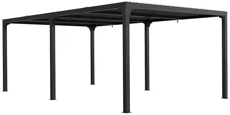 Pergola en aluminium gris vue 3