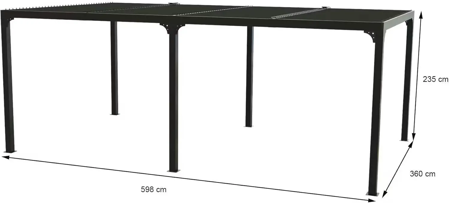 Pergola en aluminium gris vue 4