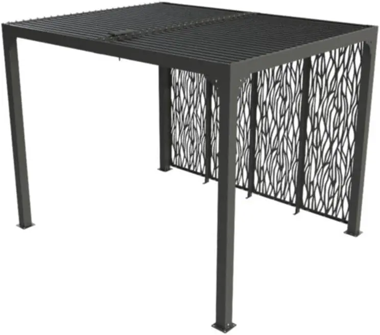 Pergola en aluminium gris 2,4x3 m vue 2