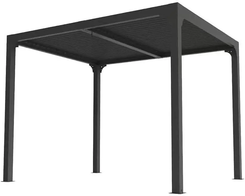 Pergola en aluminium gris 2,4x3 m vue 3