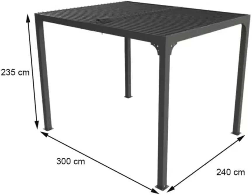 Pergola en aluminium gris 2,4x3 m vue 4