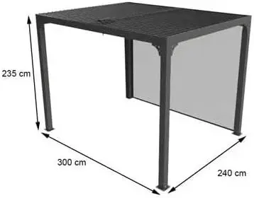Pergola en aluminium gris 7,2 m² vue 2