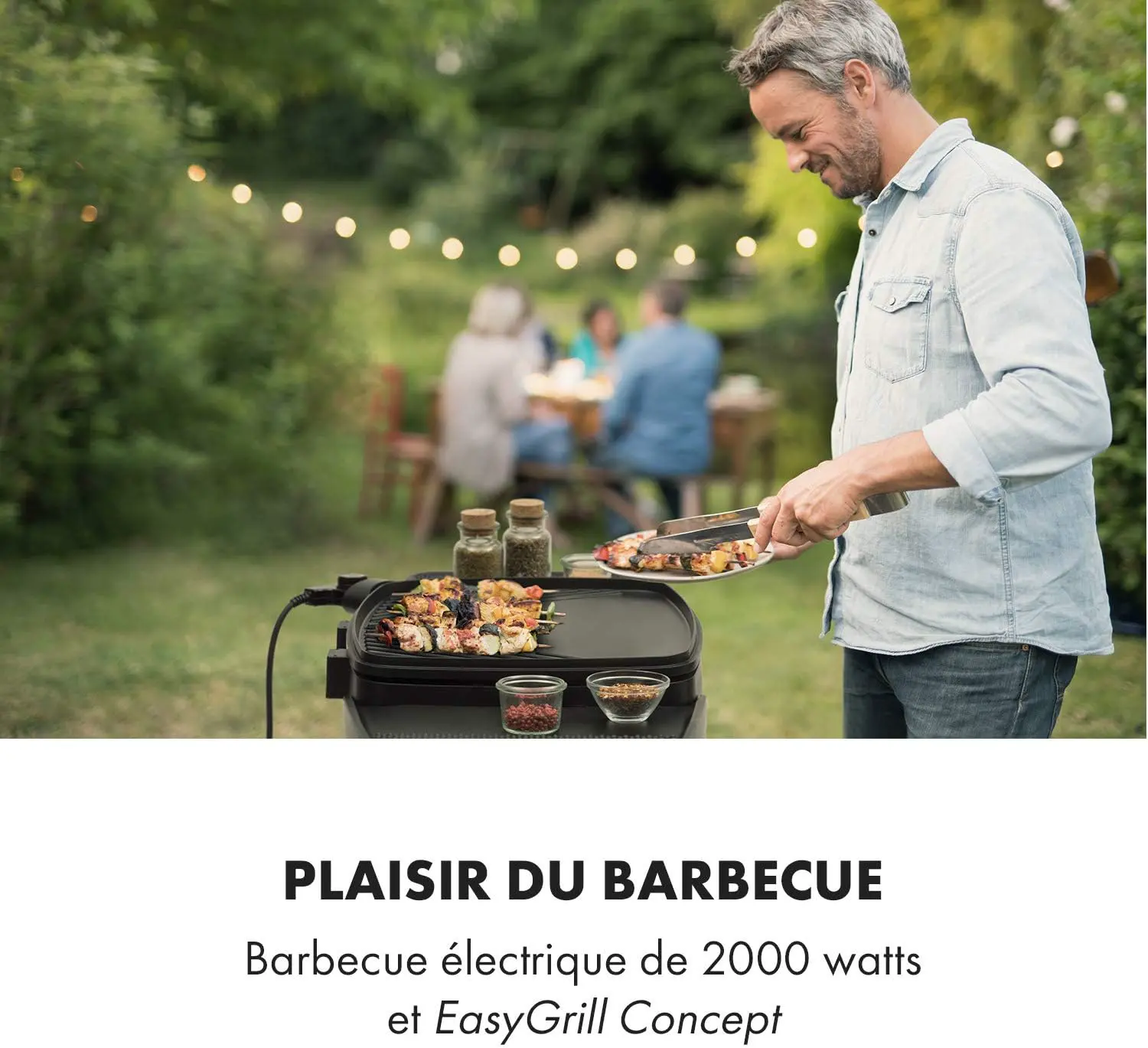 Barbecue électrique en métal noir vue 2
