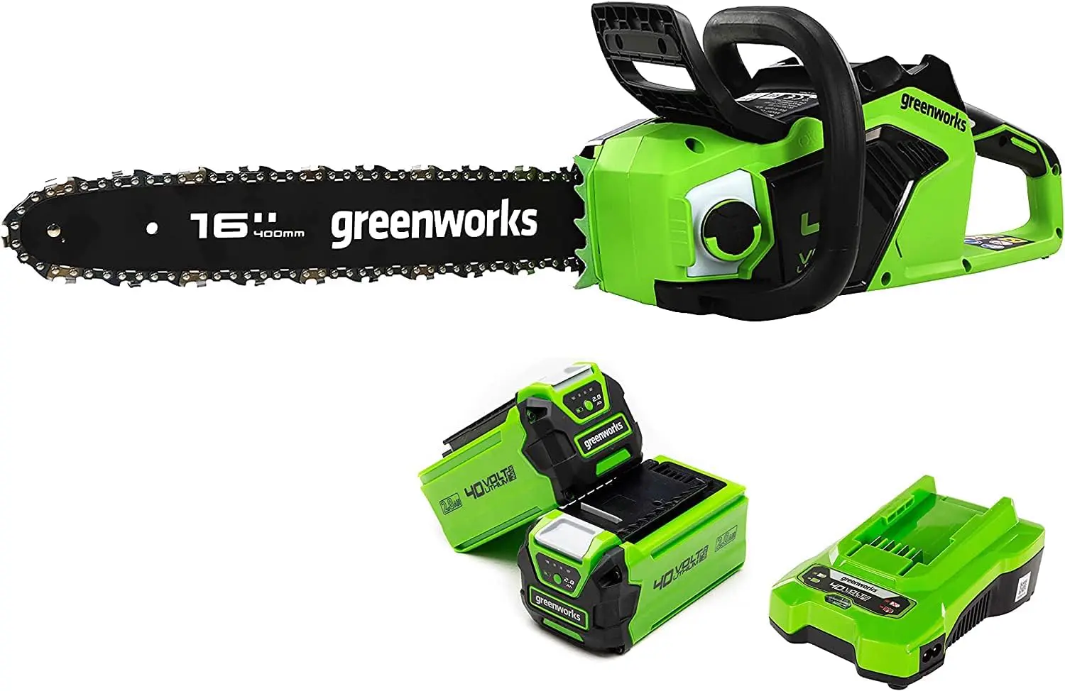 Greenworks Tronçonneuse à Batterie avec Moteur Sans Balais