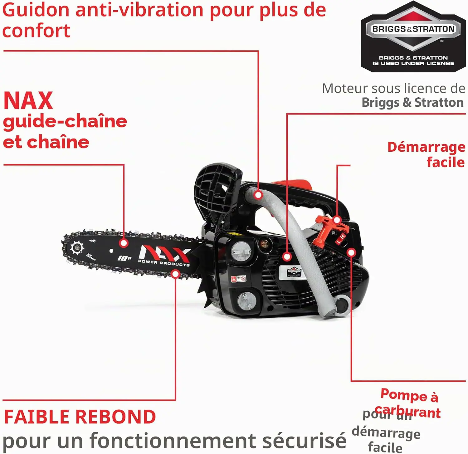 Tronçonneuse thermique NAX POWER PRODUCTS 100C moteur 25,4 cm3… vue 3