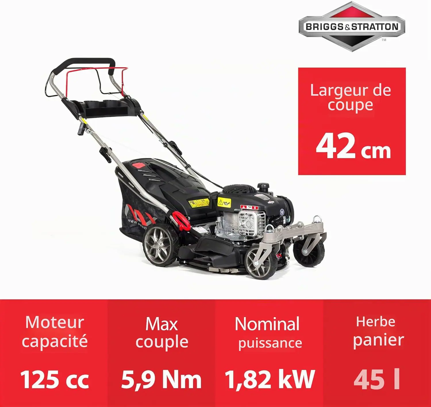 Tondeuse autoportée en métal noir vue 3