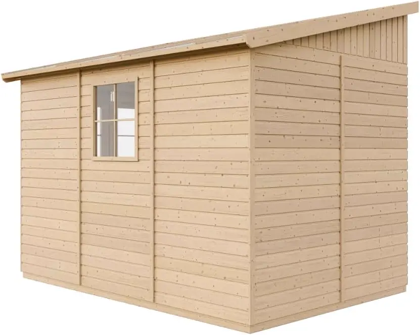 Abri de jardin en bois en bois naturel 6 m² vue 9