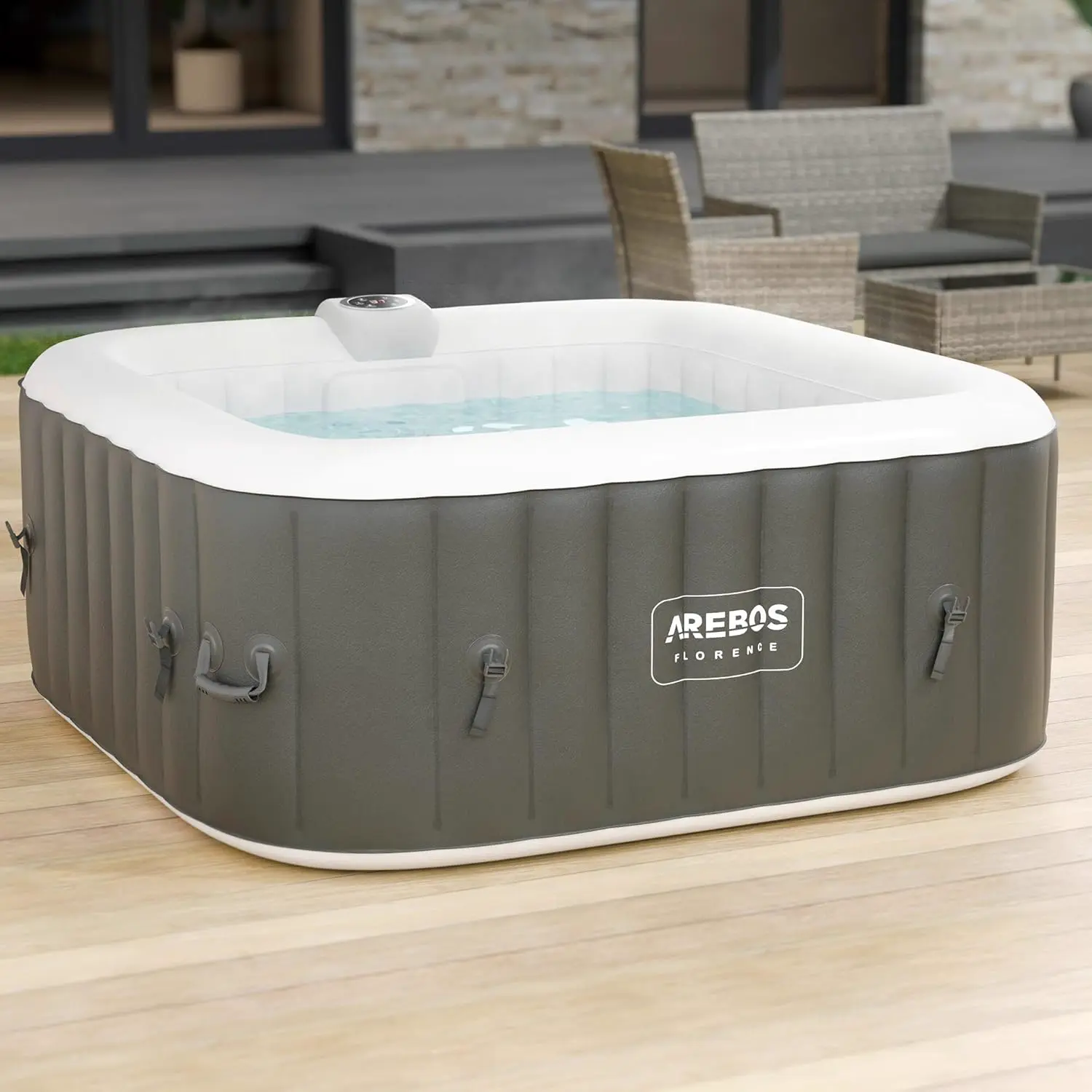 Arebos Spa Gonflable | pour l'intérieur et l'extérieur | 4 Personnes