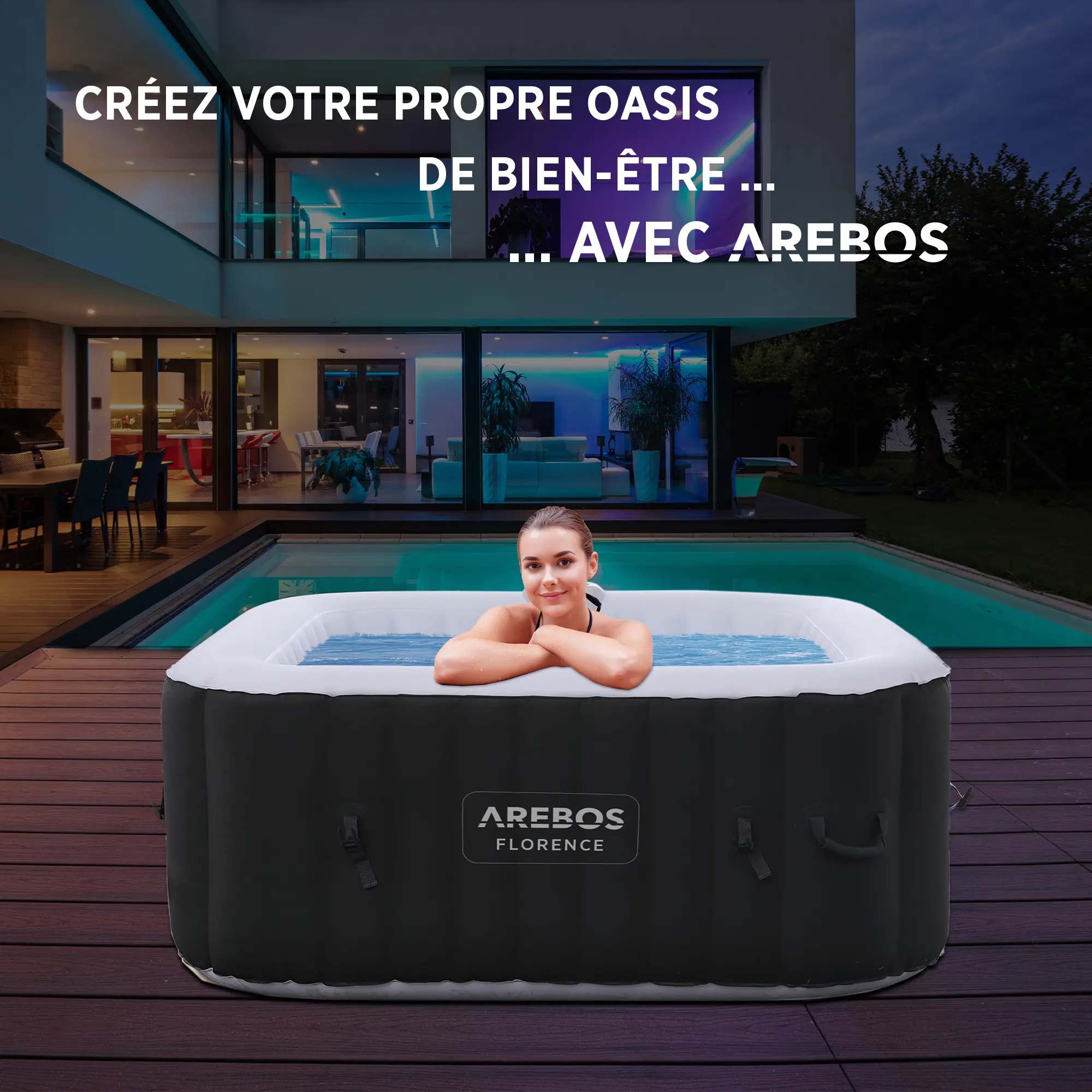 Spa gonflable 2 personnes 4 places — contenu détaillé 2