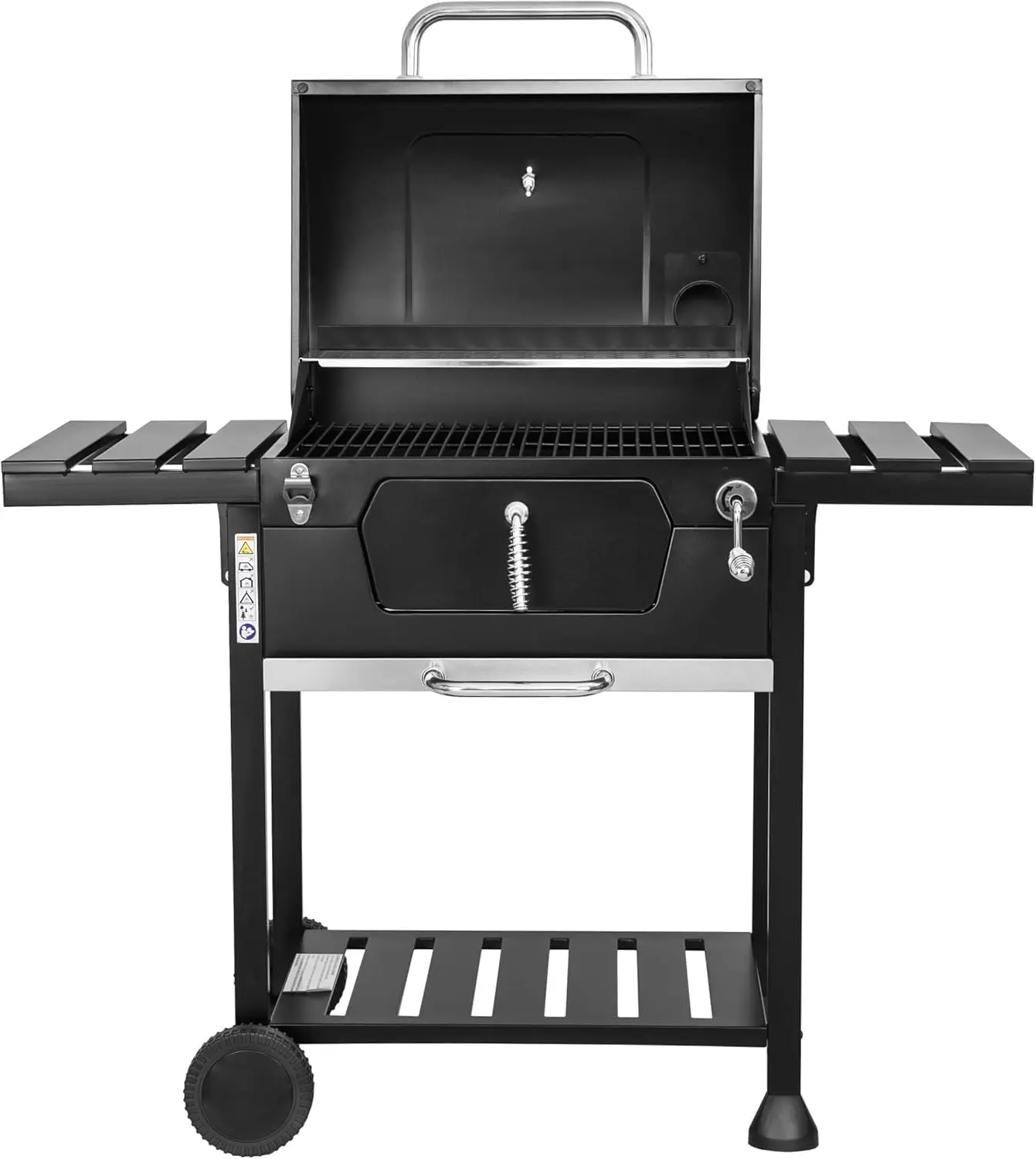 Barbecue à charbon en métal noir vue 2
