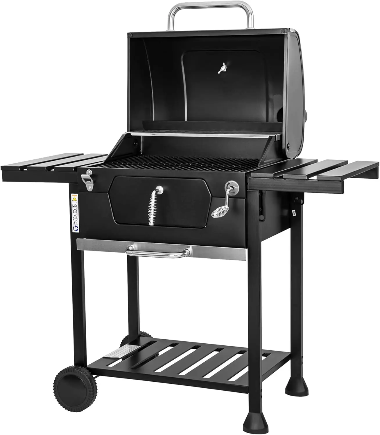 Barbecue à charbon en métal noir vue 3