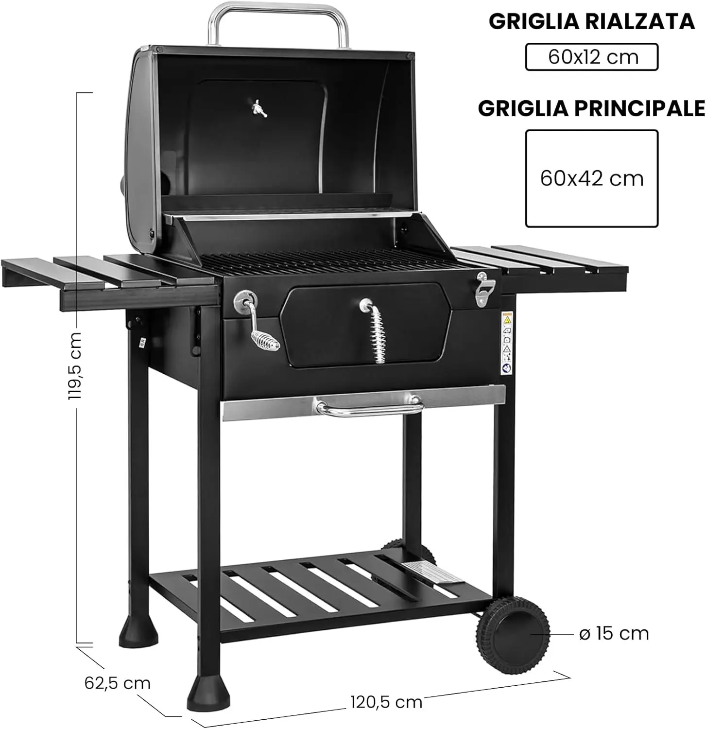 Barbecue à charbon en métal noir vue 6