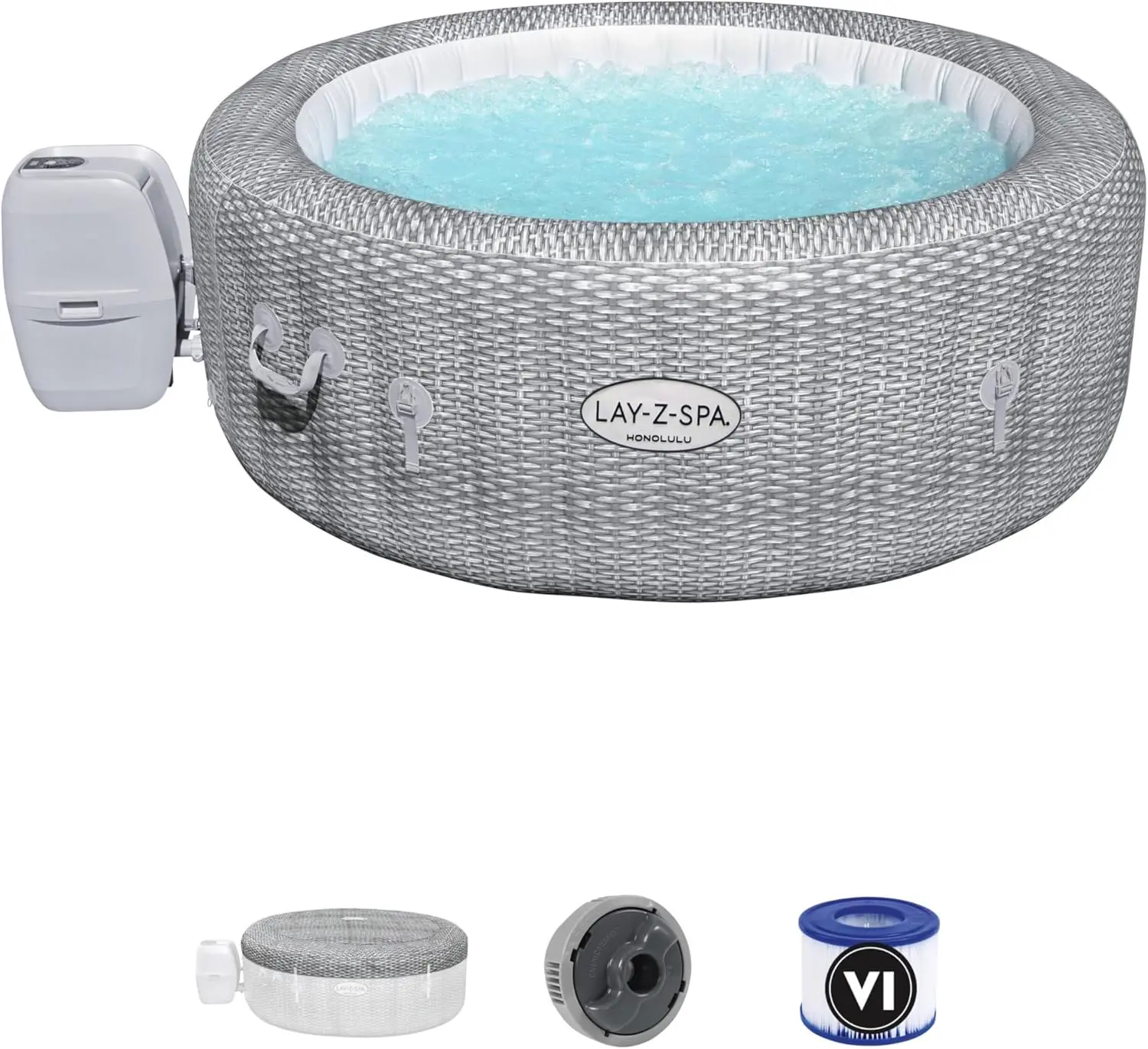 Spa gonflable 6 personnes 6 places gris vue 2