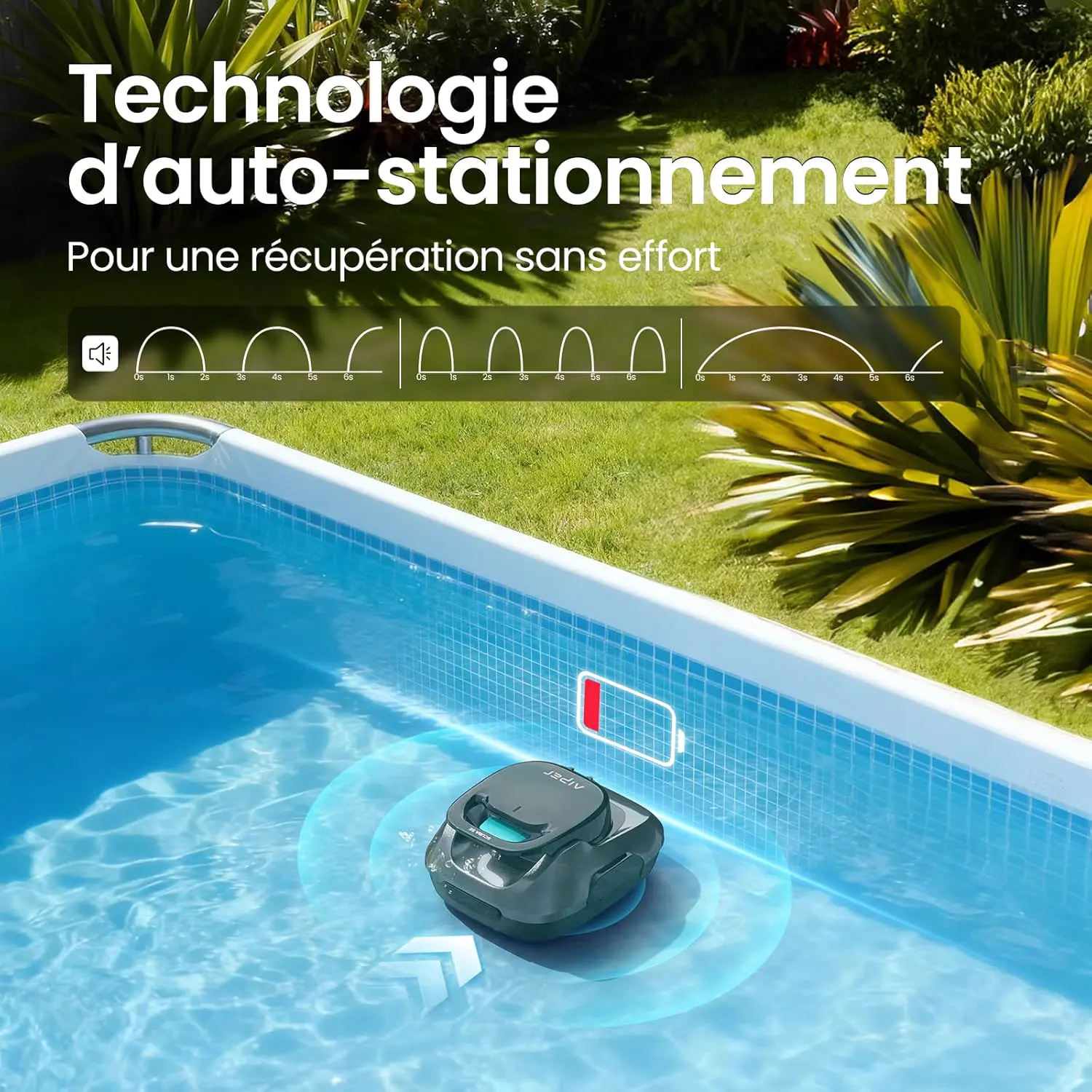 Robot piscine 80 m² vue 3